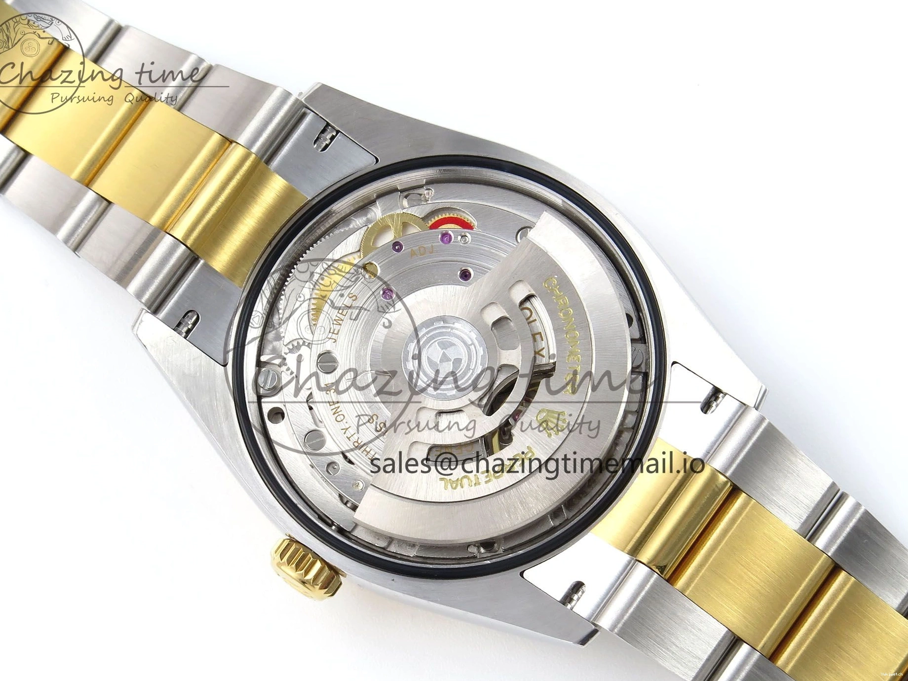 A3235 on Edition 36 126233 YG EWEF Marker Best DateJust Green Gray Bracelet Roman Dial Oyster SS 0212